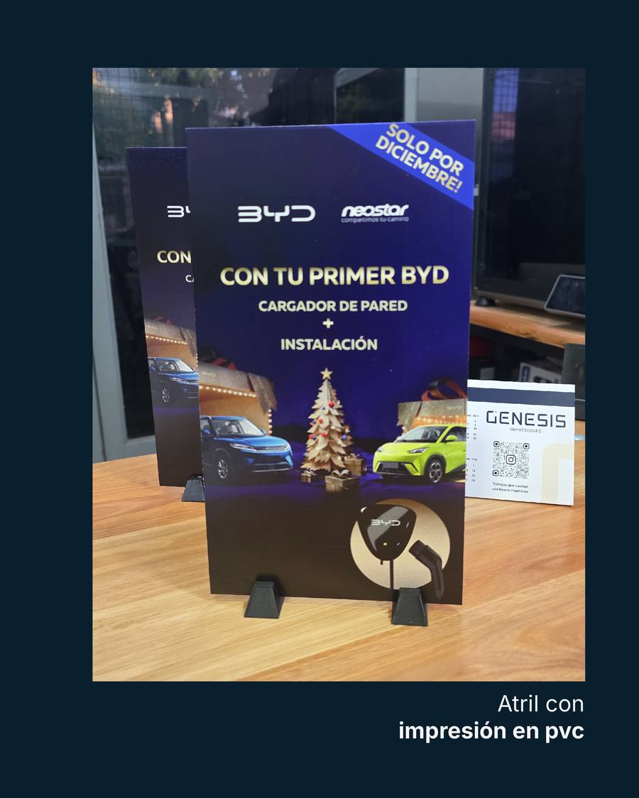 Atril con impresión en PVC