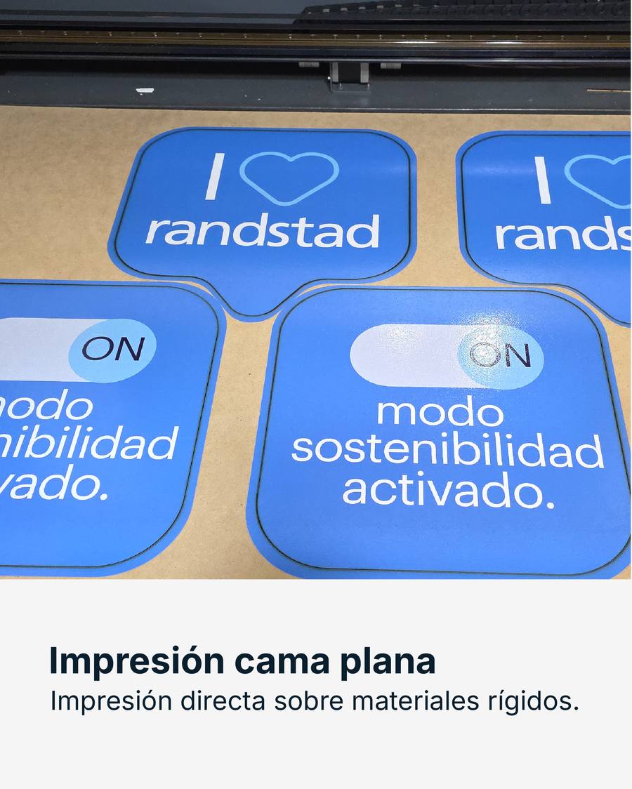 Impresión cama plana sobre materiales rígidos